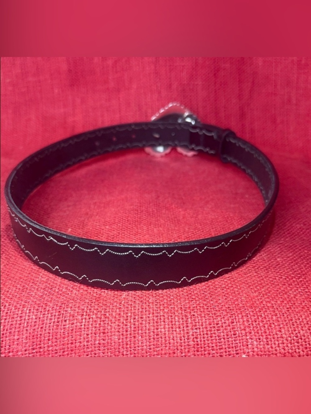 Brighton Brown Leather Belt with Detailed Silver Heart Buckle Size 32 - Picture 5 of 7